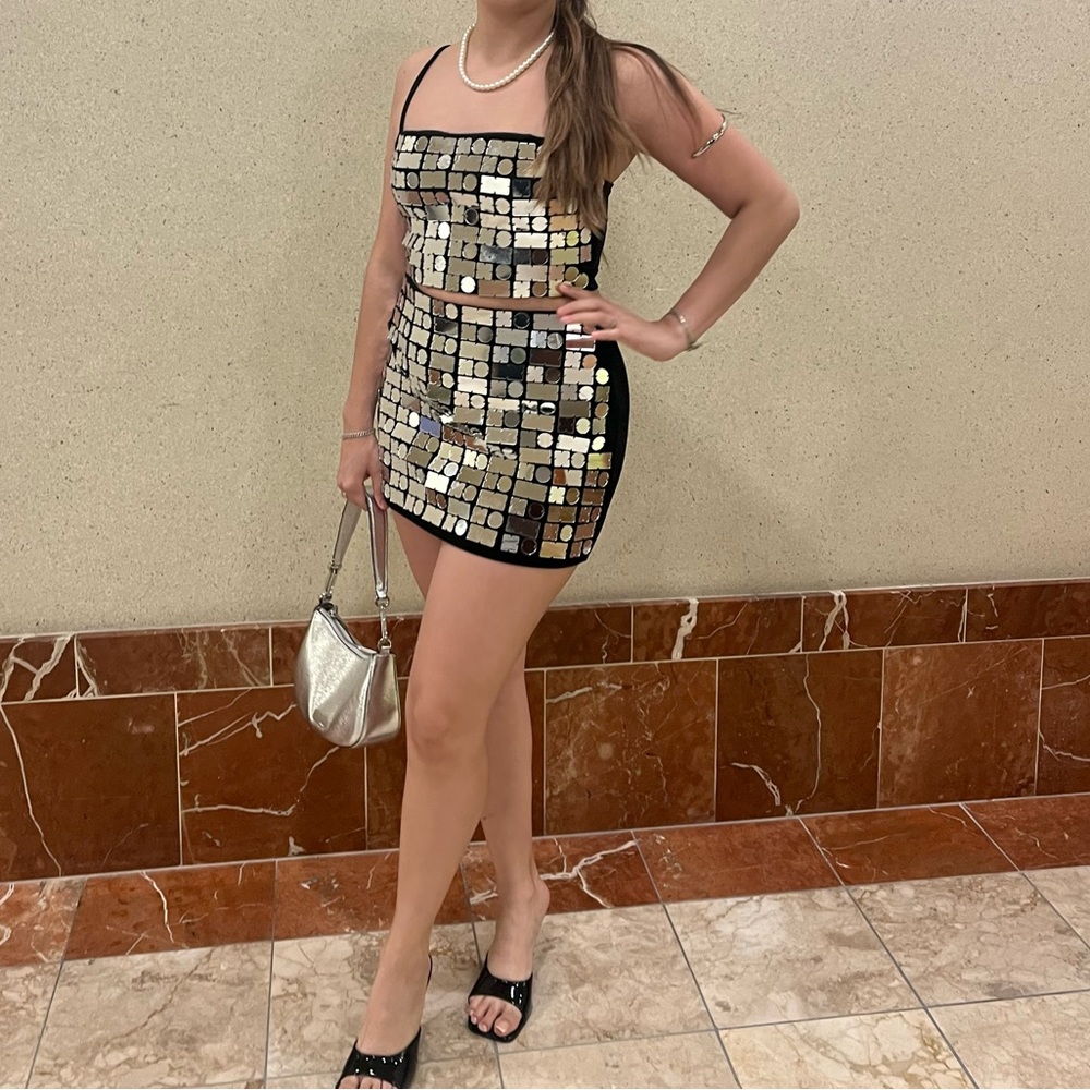 Forever 21 Black and Silver Sequin Mini Dress